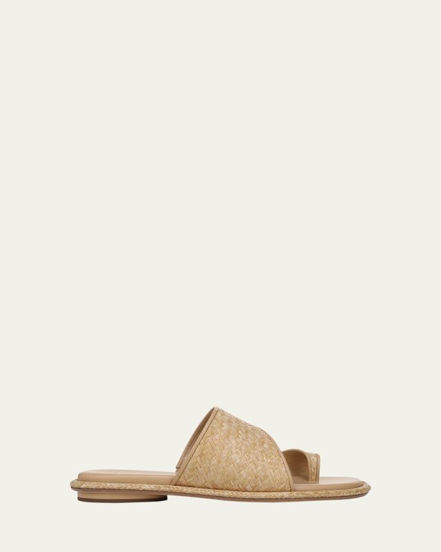 Lukas Raffia Toe-Ring Slide Sandals